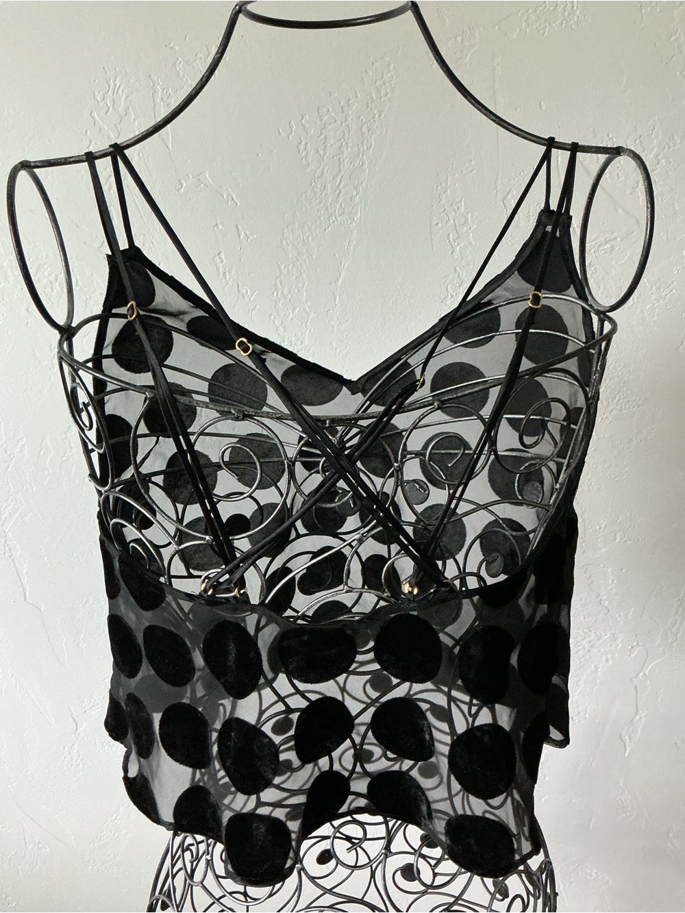 Victoria’s Secret Sheer Black Raised Polka Dot Cami - Picture 4 of 8